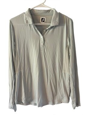 FootJoy Women's Pale Blue Long Sleeve Sun Protection Polo Shirt Size Medium